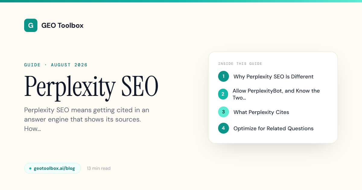 Perplexity SEO: How to Get Cited in Perplexity | GEO Toolbox