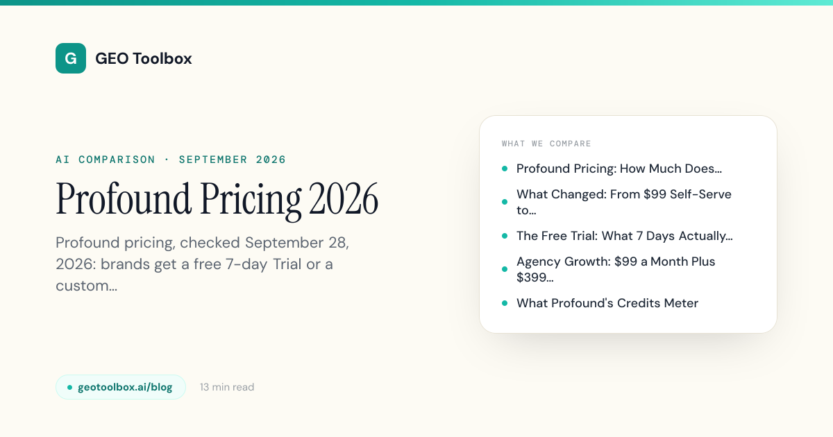 Profound Pricing: What It Costs in 2026 (and Is It Worth It) | GEO Toolbox