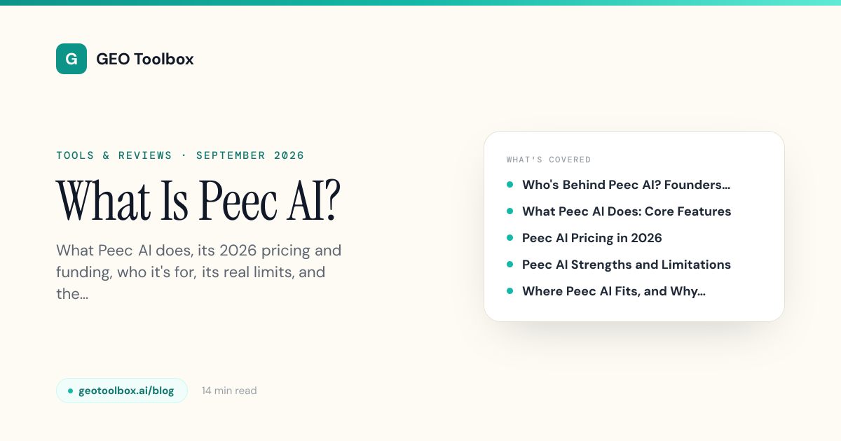 What Is Peec AI? Features, Pricing, and Alternatives (2026) | GEO Toolbox